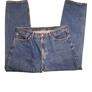Levi's 505 Jeans Mens 38x32 Blue Denim Relaxed Fit Medium Wash Straight Leg